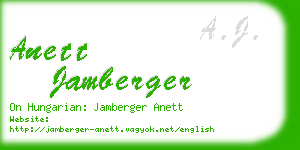 anett jamberger business card